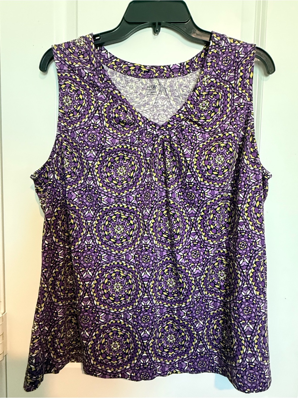 Essentials Purple Geometric Print Tank Top
